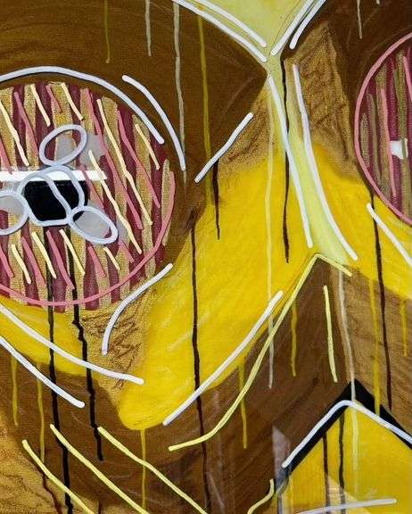 Spectacular one-of-a-kind mixed media on canvas by Chad Fandel