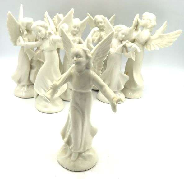 Vintage Karl Heinz Klette 8 porcelain Angel musicians crown over D christmas holidy