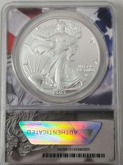 2021 MS 70 Silver Eagle TYPE ll, First Strike