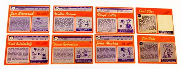 8 Topps 1970 Football Cards, All Greats