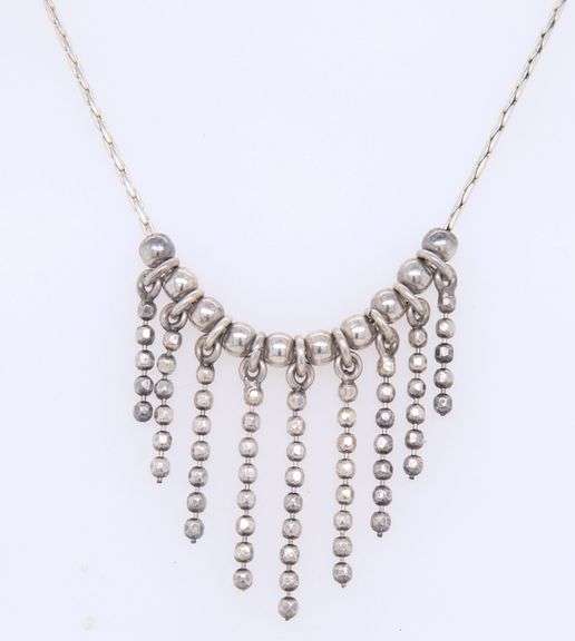 Vintage 925 sterling silver charm dangle necklace