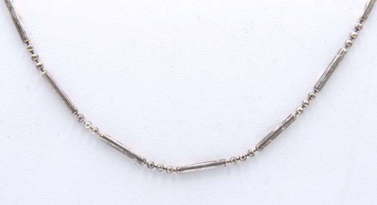 Vintage 925 sterling silver Mexico beads chain necklace