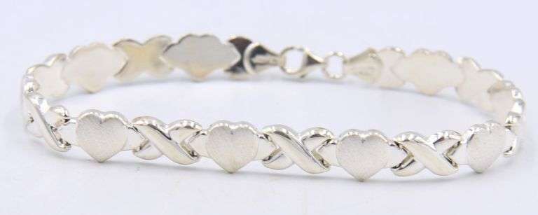 925 Sterling silver XO link bracelet