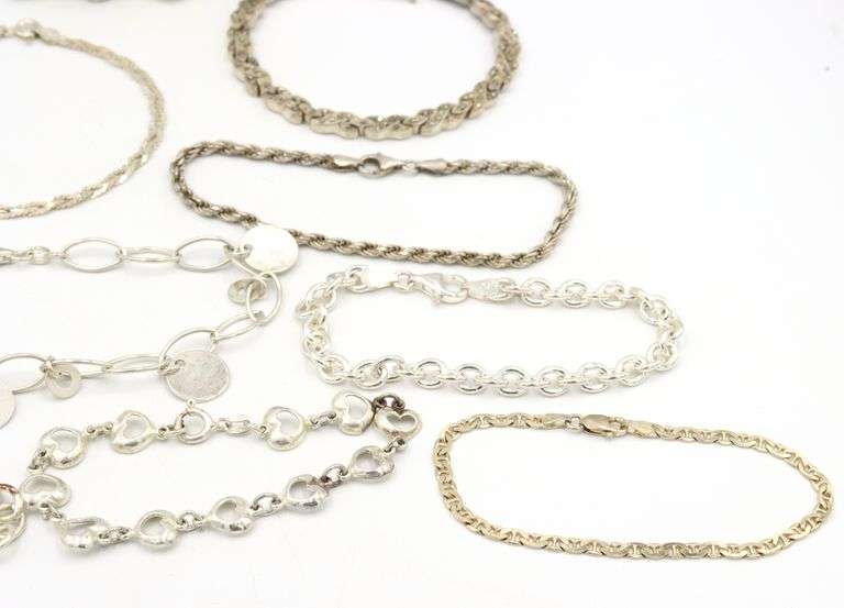 Group lot of Vintage 925 sterling silver bracelets
