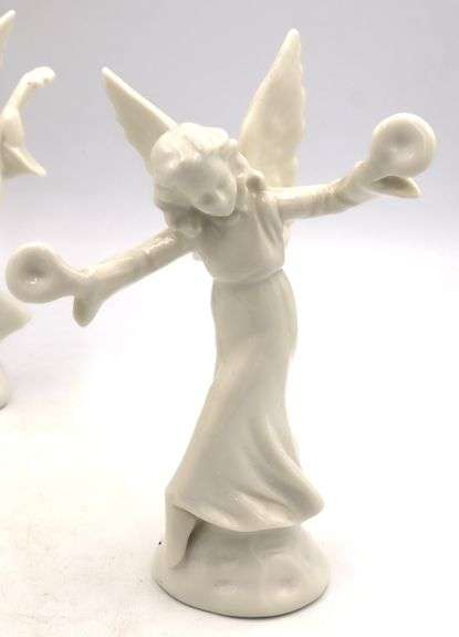 Vintage Karl Heinz Klette 8 porcelain Angel musicians crown over D christmas holidy