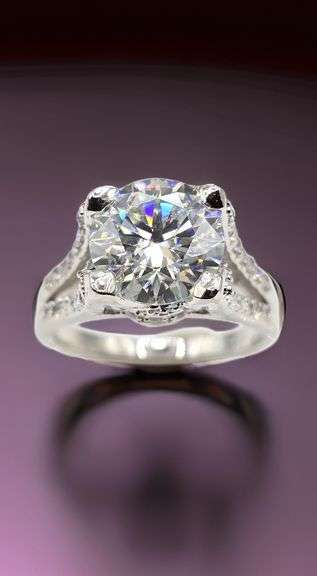Sparkling 5.5 Ct 14 Kt White Gold Plated Engagement Ring