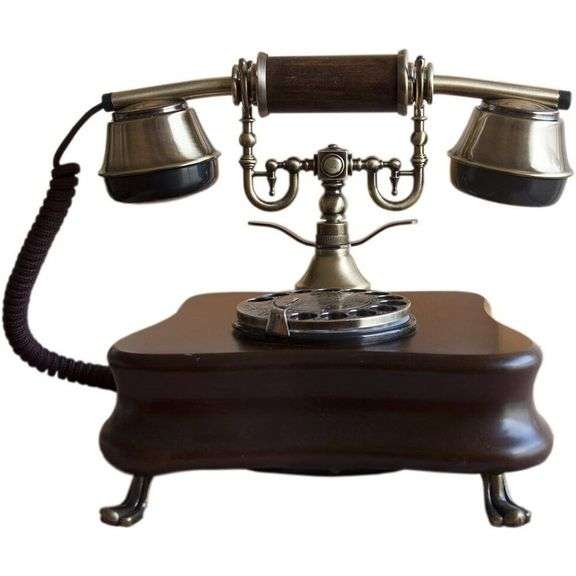 Functional Vintage 1921 Wood Rotary Phone