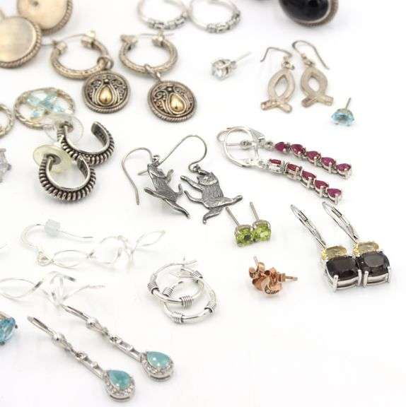 Group lot of Vintage 925 sterling silver earrings