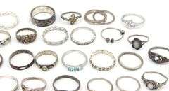 Group lot of Vintage 925 sterling silver rings