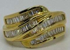 14K Yellow Gold Baguette Cut Diamond Ring