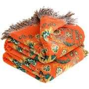 Boho Floral Cotton Throw Blanket Ultra Soft Rustic Quilt