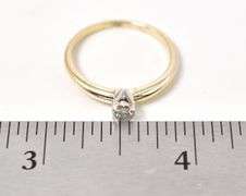 Superb 14K Yellow Gold Solitaire Diamond Ring