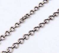 Vintage 925 Sterling Silver Heart Shaped Link Chain Necklace