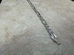 Men's 6mm Solid .925 Sterling Silver Flat Figaro Chain Link Italy Bracelet 7"