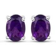 Genuine Amethyst Earrings in .925 Sterling Silver
