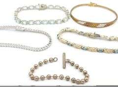 Group lot of 5 Vintage 925 sterling silver bracelets