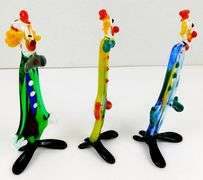 Set of 3 Vintage Miniature Murano Clowns