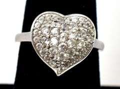 CZ Gemstone Heart Ring in Sterling Silver
