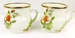 2 - 1995 MacKenzie-Childs Enameled Mugs