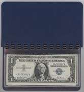 Currency album with 6 Crisp Uncirculated $1 Silver Certificate STAR notes