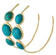 Ippolita Lollipop Turquoise Three Stone Hoop Earrings in 18K