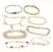 Group lot of 8 Vintage 925 sterling silver bracelets