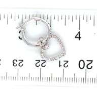 14kt White gold heart diamond accent dangle earrings