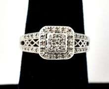 Diamond Cluster Ring in Sterling Silver