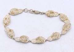 Vintage 925 sterling silver flip flop link bracelet