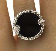 David Yurman Elements black onyx and diamond ring