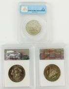 3 Kennedy Half Dollars, Graded
