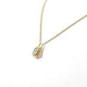 18k (750) Yello gola Lock Shape Pendant with Natural Diamond Illusion setting