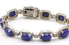 Lot of 2 Vintage 925 sterling silver lapis bracelets
