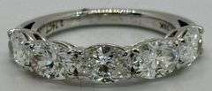 18K Oval Cut White Gold Lab Diamond Wedding Band