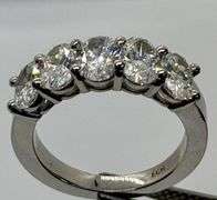 14K Oval Cut White Gold Lab Diamond Wedding Band