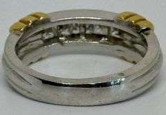 18K Two Tone Gold Princess Cut Diamond Ring
