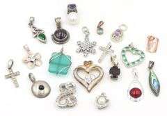 Group lot of Vintage 925 sterling silver pendants