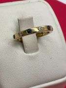 LADIES 14K YELLOW GOLD DIAMOND AND SAPPHIRE ETERNITY BAND