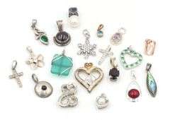Group lot of Vintage 925 sterling silver pendants