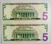 (2) Superb Crisp 2013 $5 Star Replacement Notes Boston Consecutive!