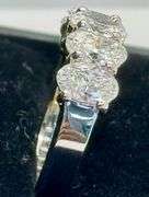 14K Oval Cut White Gold Lab Diamond Wedding Band
