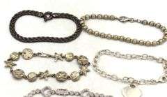 Group lot of 5 Vintage 925 sterling silver bracelets