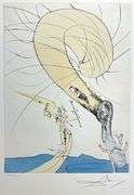 Rare Salvador Dali Hand Signed Etching with Hand-Coloring