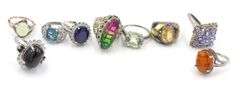 Group lot of 9 Vintage 925 sterling silver rings