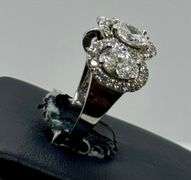 14K White Gold Oval Cut Lab Diamond Wedding Band