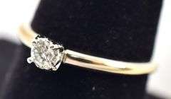 Superb 14K Yellow Gold Solitaire Diamond Ring