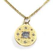 GIA Certified 14k (585) Yellow Gold Natural Diamond Necklace