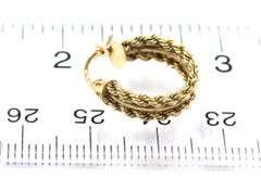 14kt Yellow gold Rope chain mini hoop