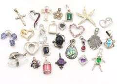 Group lot of Vintage 925 sterling silver pendants