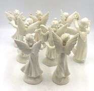Vintage Karl Heinz Klette 8 porcelain Angel musicians crown over D christmas holidy